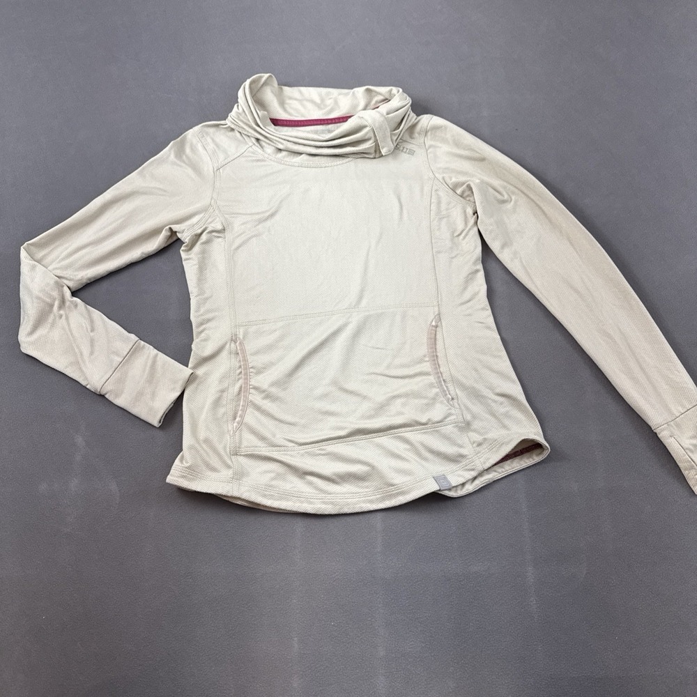 5.11 Tactical Hoodie Pullover Small Herringbone Beige Kangaroo Pocket Thumbholes